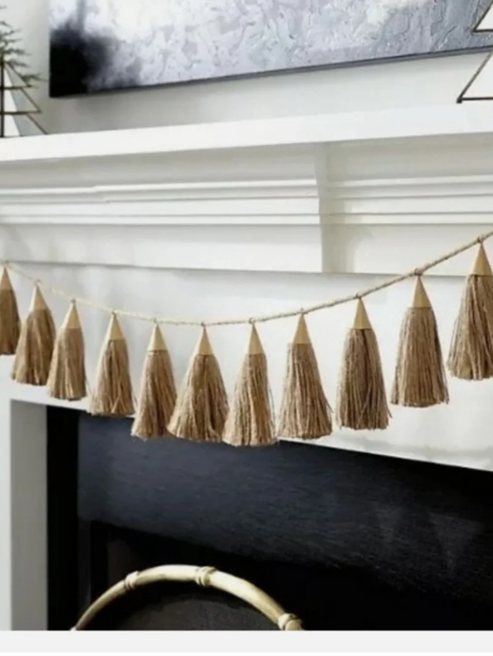 Ballard Designs Oversized Cream Tassel Garland - 6'_2